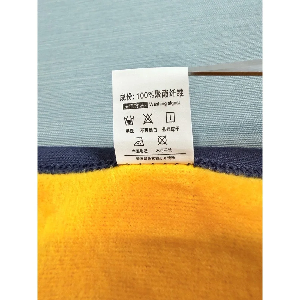 Navy Blue Long Sleeve Thermal Base Layer Top Orange Fleece Lined Mens 2XL